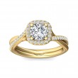 FlyerFit® 18K Yellow Gold Split Shank Engagement Ring