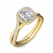 FlyerFit® 18K Yellow Gold Split Shank Engagement Ring