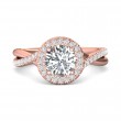 FlyerFit® 18K Pink Gold Split Shank Engagement Ring