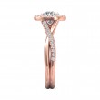 FlyerFit® 18K Pink Gold Split Shank Engagement Ring