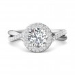 FlyerFit® 18K White Gold Split Shank Engagement Ring