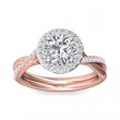 FlyerFit® 18K Pink Gold Shank And White Gold Top Split Shank Engagement Ring