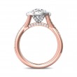 FlyerFit® 18K Pink Gold Shank And White Gold Top Split Shank Engagement Ring