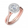 FlyerFit® 18K Pink Gold Shank And White Gold Top Split Shank Engagement Ring