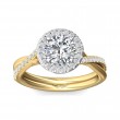 FlyerFit® 18K Yellow Gold Shank And White Gold Top Split Shank Engagement Ring