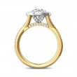 FlyerFit® 18K Yellow Gold Shank And White Gold Top Split Shank Engagement Ring