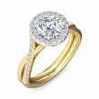 FlyerFit® 18K Yellow Gold Shank And White Gold Top Split Shank Engagement Ring