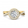 FlyerFit® 18K Yellow Gold Split Shank Engagement Ring