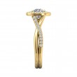 FlyerFit® 18K Yellow Gold Split Shank Engagement Ring