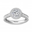 FlyerFit® 14K White Gold Micropave Halo Engagement Ring