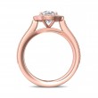 FlyerFit® 18K Pink Gold Micropave Halo Engagement Ring