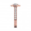 FlyerFit® 18K Pink Gold Micropave Halo Engagement Ring