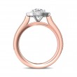 FlyerFit® 18K Pink Gold Shank And White Gold Top Micropave Halo Engagement Ring