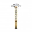 FlyerFit® 18K Yellow Gold Shank And White Gold Top Micropave Halo Engagement Ring