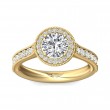 FlyerFit® 14K Yellow Gold Micropave Halo Engagement Ring