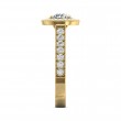 FlyerFit® 14K Yellow Gold Micropave Halo Engagement Ring