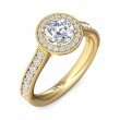 FlyerFit® 14K Yellow Gold Micropave Halo Engagement Ring