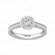 FlyerFit® 14K White Gold Micropave Halo Engagement Ring