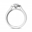 FlyerFit® 18K White Gold Micropave Halo Engagement Ring