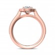 FlyerFit® 14K Pink Gold Micropave Halo Engagement Ring