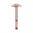 FlyerFit® 14K Pink Gold Micropave Halo Engagement Ring