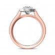 FlyerFit® 14K Pink Gold Shank And White Gold Top Micropave Halo Engagement Ring