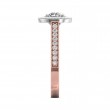 FlyerFit® 14K Pink Gold Shank And White Gold Top Micropave Halo Engagement Ring