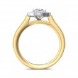 FlyerFit® 18K Yellow Gold Shank And White Gold Top Micropave Halo Engagement Ring