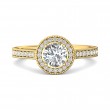 FlyerFit® 14K Yellow Gold Micropave Halo Engagement Ring