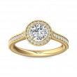 FlyerFit® 14K Yellow Gold Micropave Halo Engagement Ring