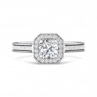 FlyerFit® Platinum Micropave Halo Engagement Ring