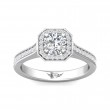 FlyerFit® Platinum Micropave Halo Engagement Ring