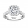 FlyerFit® 18K White Gold Micropave Halo Engagement Ring