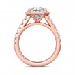 FlyerFit® 14K Pink Gold Micropave Halo Engagement Ring