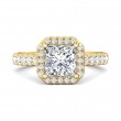 FlyerFit® 14K Yellow Gold Micropave Halo Engagement Ring