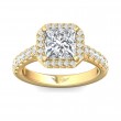 FlyerFit® 14K Yellow Gold Micropave Halo Engagement Ring