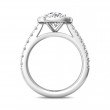 FlyerFit® 18K White Gold Micropave Halo Engagement Ring