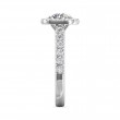 FlyerFit® 18K White Gold Micropave Halo Engagement Ring