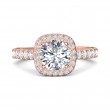 FlyerFit® 18K Pink Gold Micropave Halo Engagement Ring