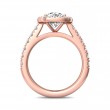 FlyerFit® 18K Pink Gold Micropave Halo Engagement Ring