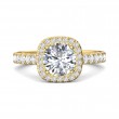 FlyerFit® 18K Yellow Gold Micropave Halo Engagement Ring