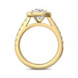 FlyerFit® 18K Yellow Gold Micropave Halo Engagement Ring