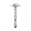 FlyerFit® 18K White Gold Micropave Halo Engagement Ring