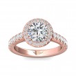 FlyerFit® 14K Pink Gold Micropave Halo Engagement Ring