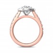 FlyerFit® 14K Pink Gold Shank And White Gold Top Micropave Halo Engagement Ring