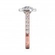 FlyerFit® 14K Pink Gold Shank And White Gold Top Micropave Halo Engagement Ring