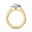 FlyerFit® 18K Yellow Gold Shank And White Gold Top Micropave Halo Engagement Ring