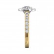 FlyerFit® 18K Yellow Gold Shank And White Gold Top Micropave Halo Engagement Ring