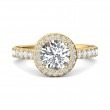 FlyerFit® 18K Yellow Gold Micropave Halo Engagement Ring