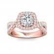 FlyerFit® 14K Pink Gold Split Shank Engagement Ring